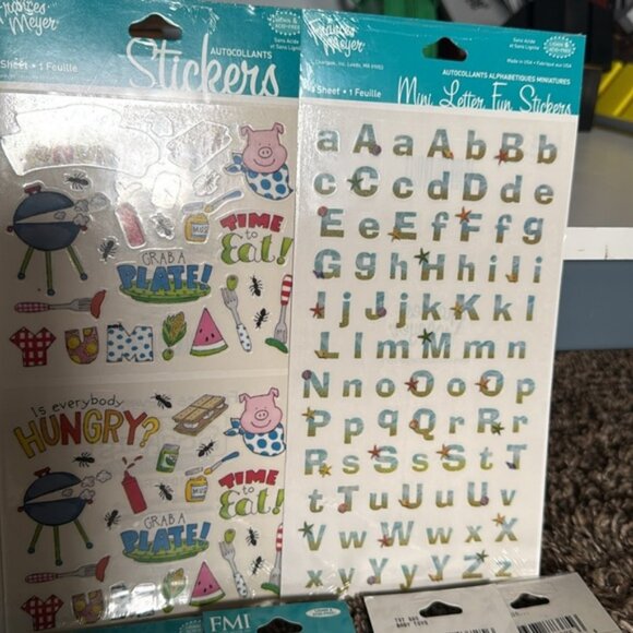 Vintage FMI Francis Meyer Stickers Firefighter Fairy Baby Letters Park Birthday - Picture 5 of 7